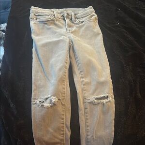 Gray Distressed Skinny Jeans